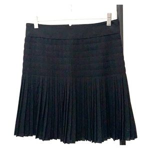 J. Crew Smocked & Pleated Black Mini Skirt. Size 0